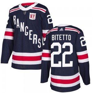 Anthony Bitetto New York Rangers Adidas Youth Authentic 2018 Winter Classic Home Jersey (Navy Blue)