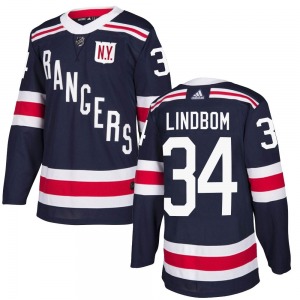 Olof Lindbom New York Rangers Adidas Youth Authentic 2018 Winter Classic Home Jersey (Navy Blue)