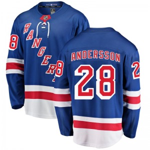 Lias Andersson New York Rangers Fanatics Branded Youth Breakaway Home Jersey (Blue)