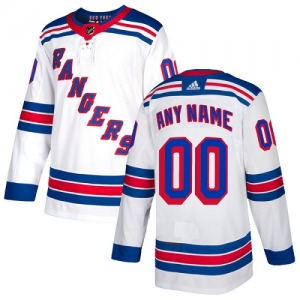 Custom New York Rangers Adidas Women's Authentic Away Jersey (White)