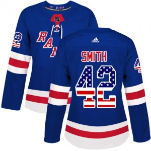 Brendan Smith New York Rangers Adidas Women's Authentic USA Flag Fashion Jersey (Royal Blue)