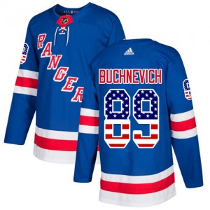 Pavel Buchnevich New York Rangers Adidas Authentic USA Flag Fashion Jersey (Royal Blue)