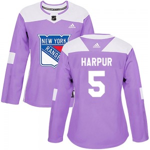 Ben Harpur New York Rangers Adidas Women's Authentic Fights Cancer Practice Jersey (Purple)